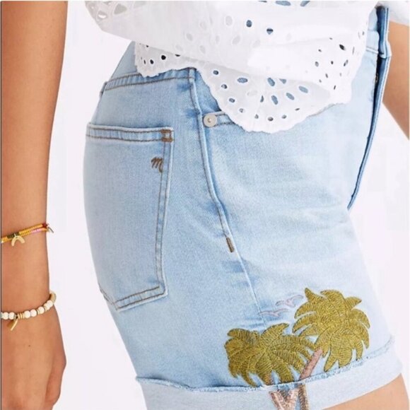 Madewell Sun Embroidered Edition Raw Edge High Rise Denim Shorts Taylor Swift 27 - Picture 4 of 16